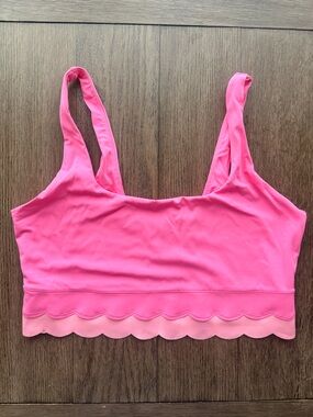 JoyLab Pink Scallop-Edge Sports Bra